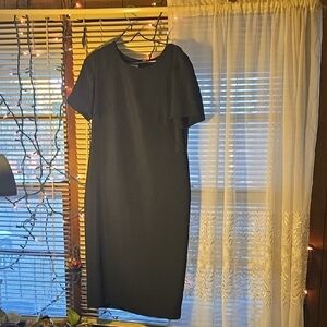 Leslie Fay Classic Black Midi Dress